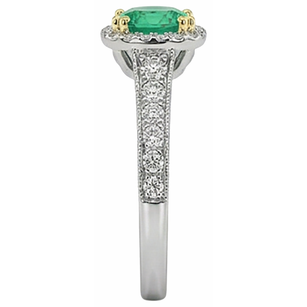 Anello con Gemma Oro 14 Carati Bicolore con Smeraldo – vista dall'alto