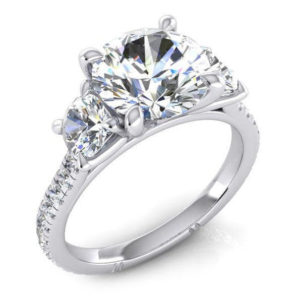 Donna Anello Di Fidanzamento Tondo Naturale Diamante