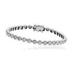 Donne 5.70 Carati Round Vero Diamond Bracciale Tennis Jewelry 14K White Gold