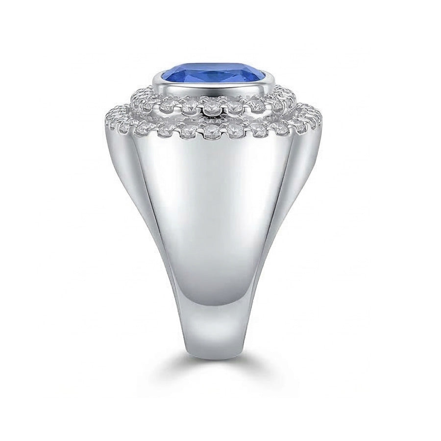vero round diamante 4.50carati anello vista di profilo