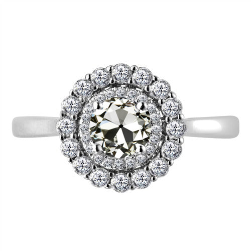 Anello di Fidanzamento Halo Oro Bianco 14K con Diamante – vista principale