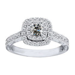 Taglio Old Mine Anello di Fidanzamento Halo – Diamante Fine 1,50