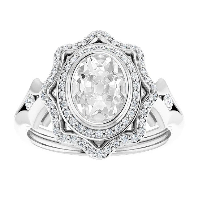 Sofisticato Anello con Pavé Halo 4,25 carati – vista principale