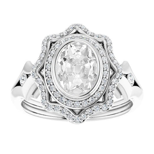 Sofisticato Anello con Pavé Halo 4,25 carati – vista principale