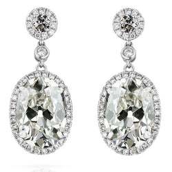 Raffinato Diamante Orecchini a Lobo 14,50 carati – Oro Bianco