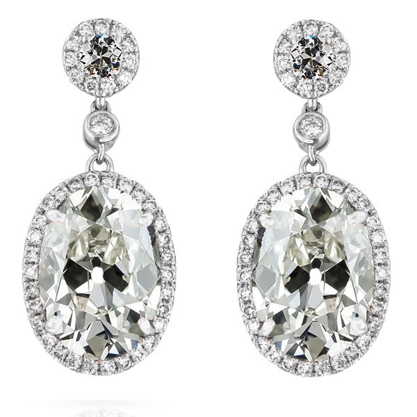 Orecchini a Lobo Oro Bianco 14K con Diamante – vista principale