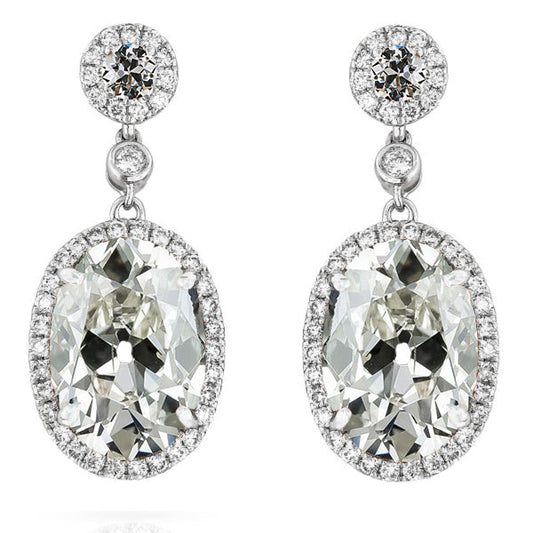 Orecchini a Lobo Oro Bianco 14K con Diamante – vista principale