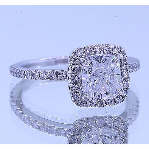Eagle Claw Ring Rebbi Halo Cushion Anniversario Vero Diamante 3,50 Carati