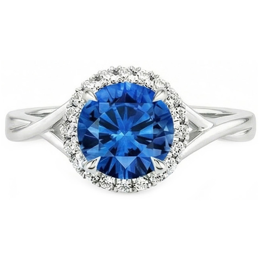 vero round diamante 2.40carati anello angolo laterale