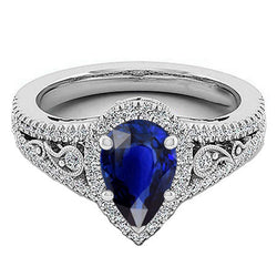 Zaffiro Blu Antico Anello con Pietra Preziosa – 3 carati in Oro
