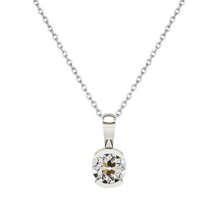 Taglio Old Mine Diamante anello in Oro Bianco 14K – vista principale