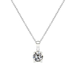 Diamante Fine Collana Pendente – Oro Bianco 14K 1 carati