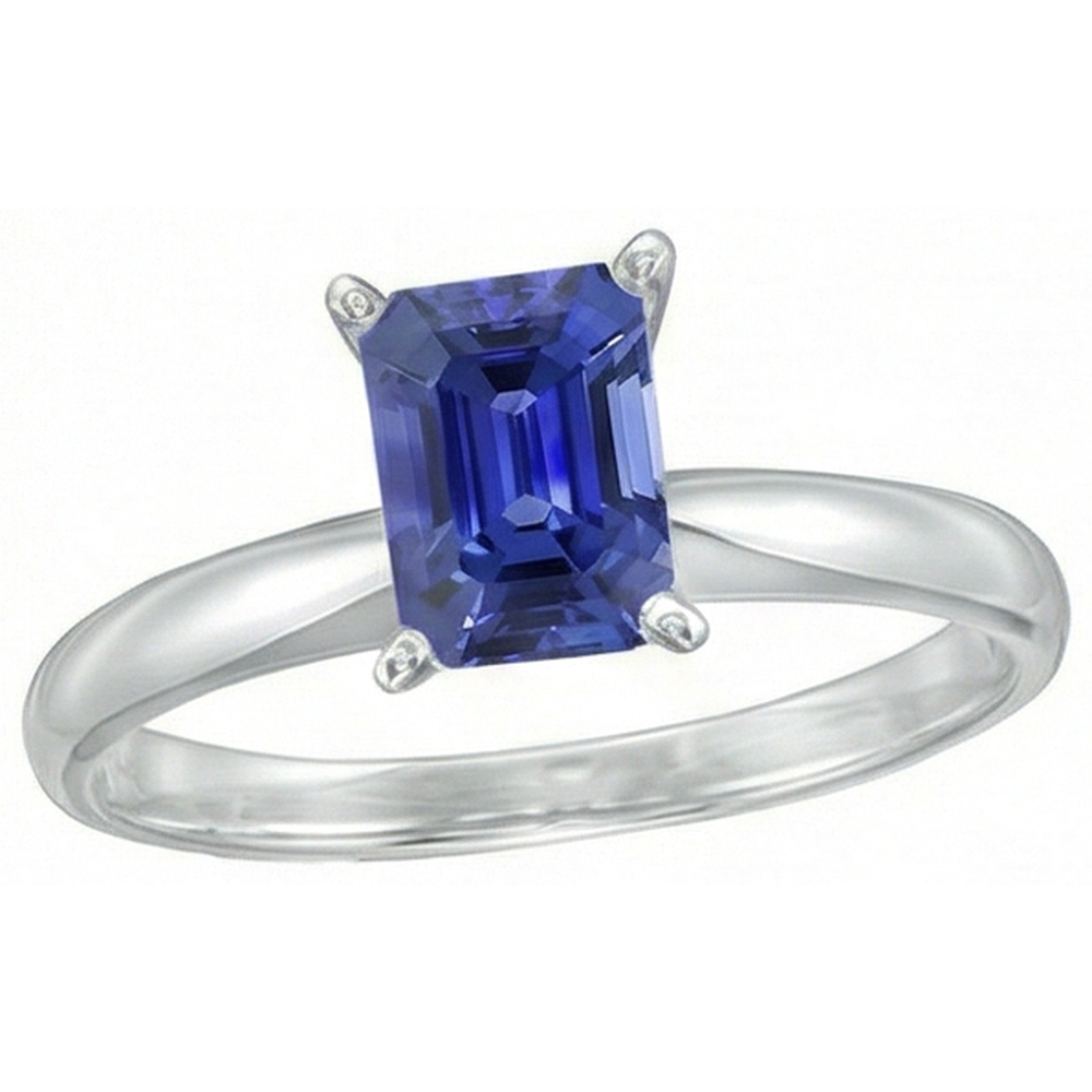 vero emerald zaffiro 1.50carati anello vista dall'alto