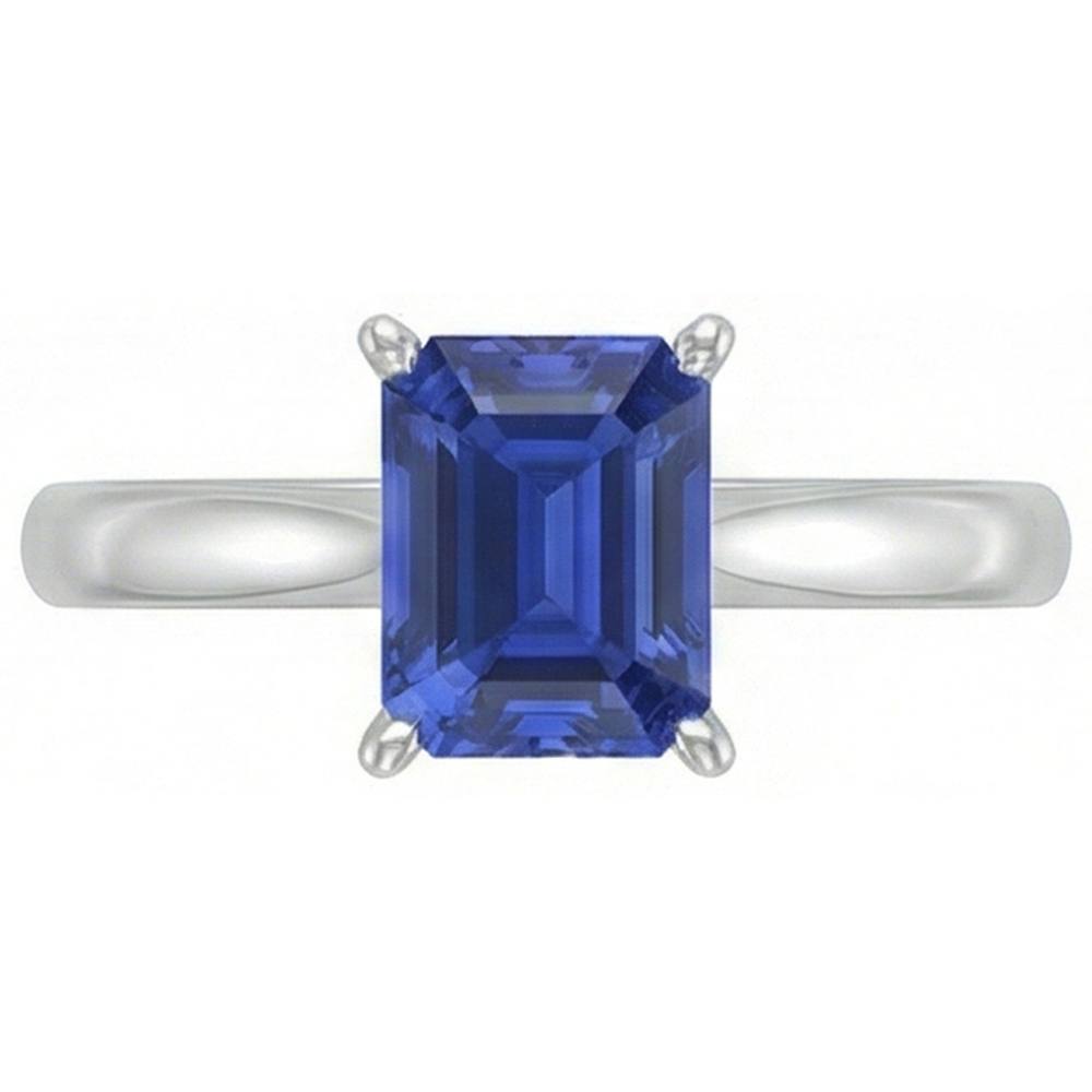 vero emerald zaffiro 1.50carati anello dettaglio ravvicinato