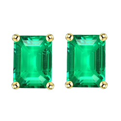 Gemstone Earring Oro Bicolore 14K con Smeraldo – 4 carati