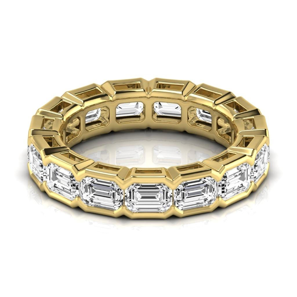 Diamante Taglio a Gradini Eternity Band in Oro 14 Carati Giallo – vista frontale