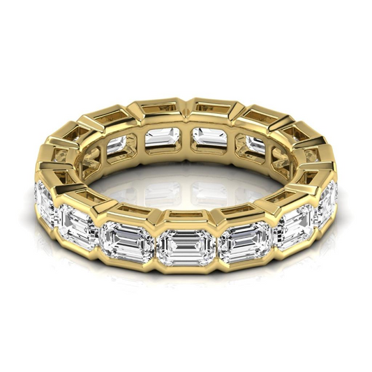 Diamante Taglio a Gradini Eternity Band in Oro 14 Carati Giallo – vista frontale
