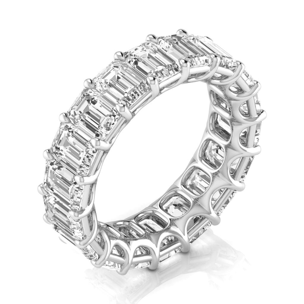 Eternity Band Oro Bianco 14K con Diamante – vista laterale