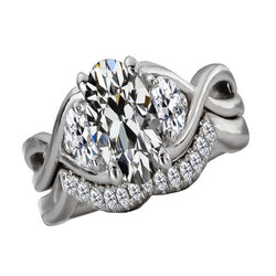 Diamante Fine Anello di Proposta – Oro Bianco 14K 8,50 carati