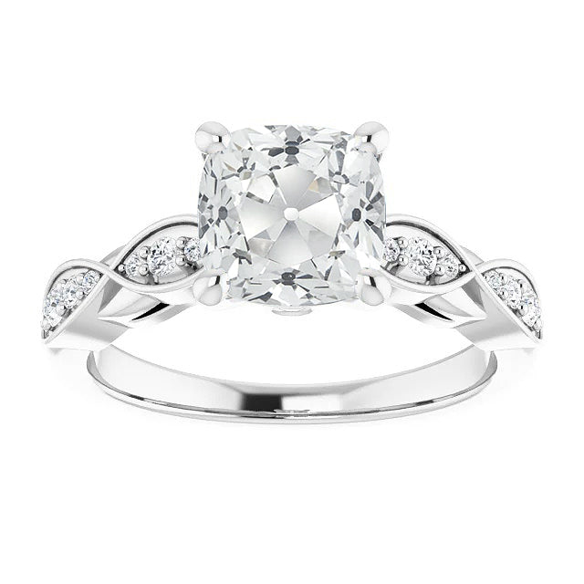 Anello di Fidanzamento Oro 14 Carati Bianco con Diamante Fine – vista principale