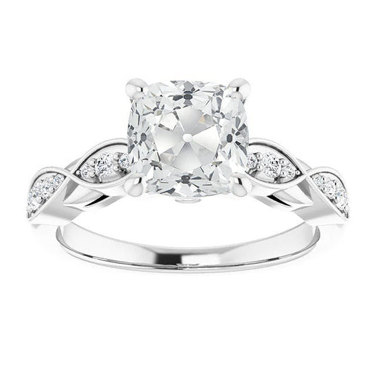 Anello di Fidanzamento Oro 14 Carati Bianco con Diamante Fine – vista principale