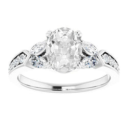 Brillante Anello Nuziale di lusso – 4,25 carati Oro Bianco 14K
