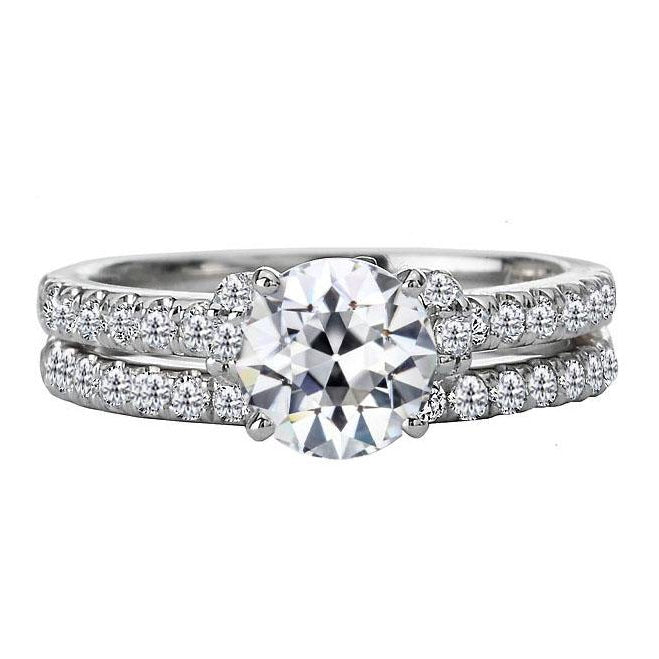 Cuscino Antico Brillante anello in Oro Bianco 14K – vista principale
