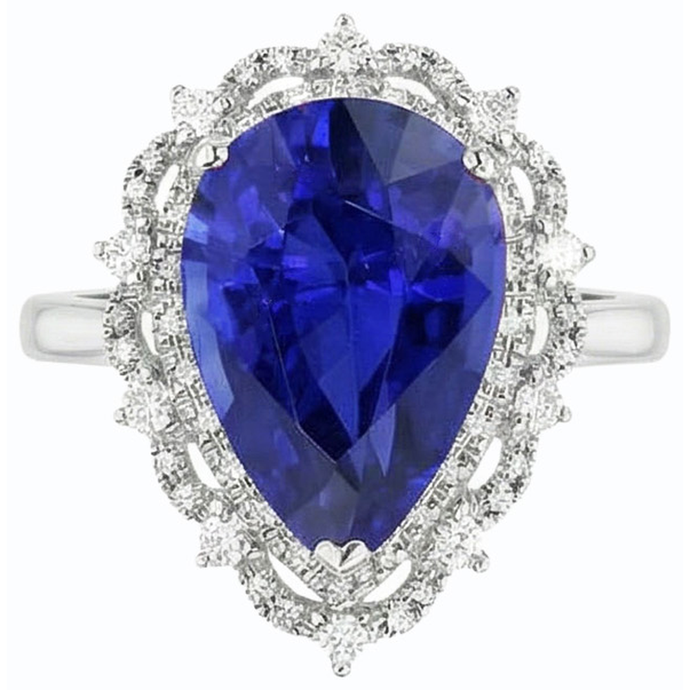 Enorme Zaffiro Anello
