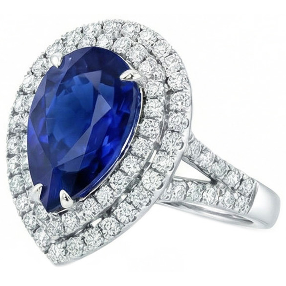 Enorme Zaffiro Anello