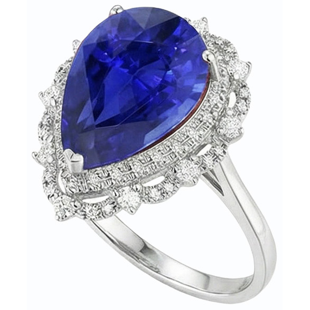 Enorme Zaffiro Anello
