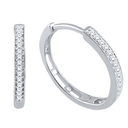 F Vvs1 Orecchini Circolari In Oro Bianco 14K Con Vero Diamanti Taglio Rotondo 2,1 Ct