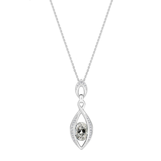 Diamante Fine Pendente a Goccia 1,50 carati Oro Bianco 14K – vista principale