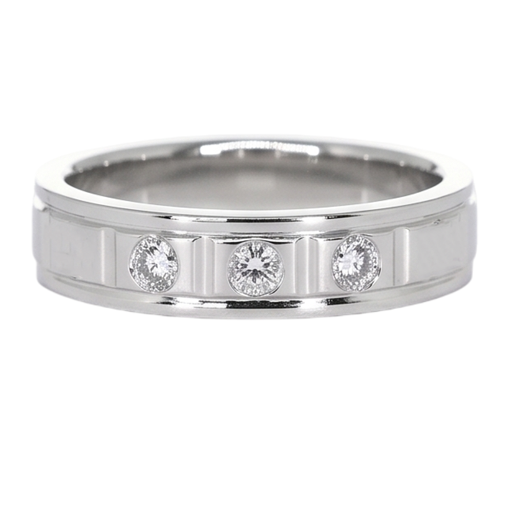 Fascia Anniversario 0.75 Carati Naturale Diamante Rotondo Oro Bianco 14K