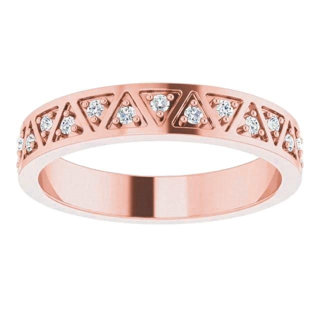 Fascia Anniversario Vero Diamante 0.50 Carati Oro Rosa 14K
