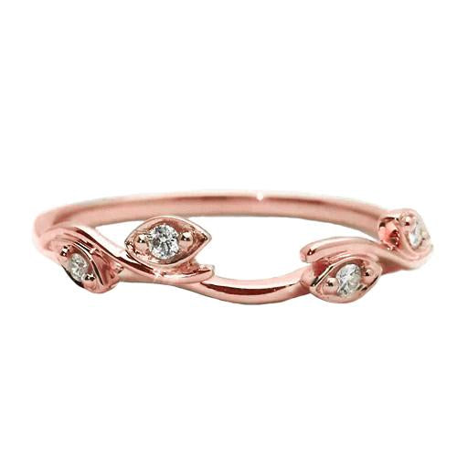 Fascia Di Naturale Diamanti 0.20 Carati Oro Rosa 14K Gioielli Fantasia