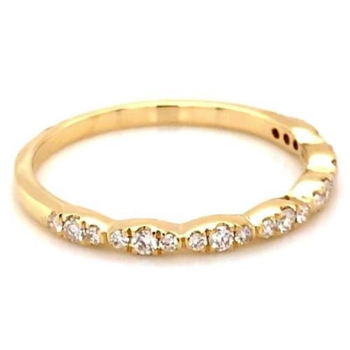 Fascia Per Anniversario Di Matrimonio 0.50 Carati Con Vero Diamanti Rotondi In Oro Giallo 14K