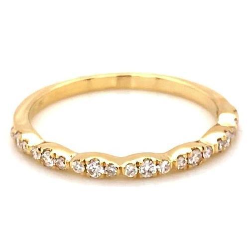 Fascia Per Anniversario Di Matrimonio 0.50 Carati Con Vero Diamanti Rotondi In Oro Giallo 14K