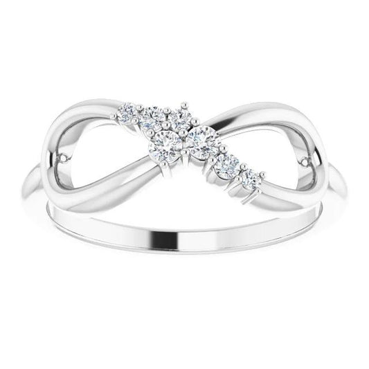 Fascia Per Anniversario Di Matrimonio Con Genuino Diamanti 0.39 Carati Infinity Ladies Jewelry