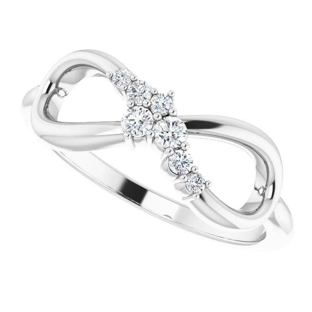 Fascia Per Anniversario Di Matrimonio Con Genuino Diamanti 0.39 Carati Infinity Ladies Jewelry