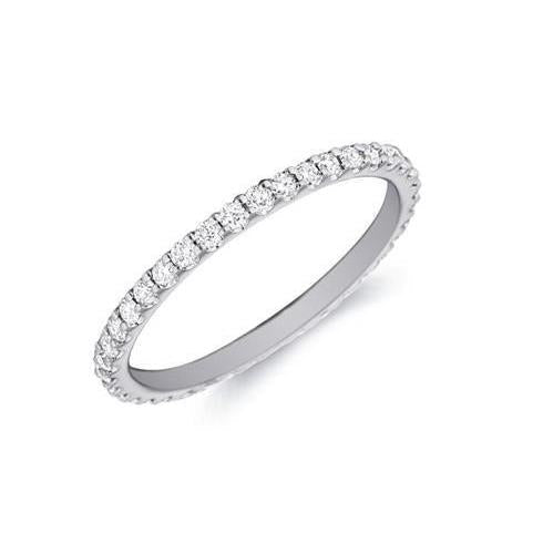 Fascia Per L'Anniversario Dell'Eternità In Oro Bianco 14K Con Vero Diamanti Scintillanti Da 2.10 Ct