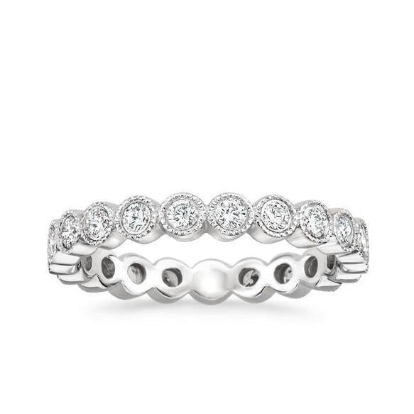Fascia di fidanzamento da donna con diamanti a taglio rotondo in oro bianco 1,47 ct. - harrychadent.it