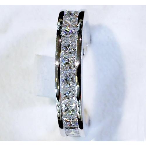 Fascia per L'anniversario Del Vero Diamante. 4,60 Carati. Taglio Principessa. Oro Bianco 14 Carati