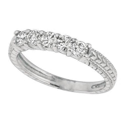 Fascia Dell'Eternità Con Genuino Diamanti Rotondi 0.50 Carati Stile Vintage Oro Bianco 14K