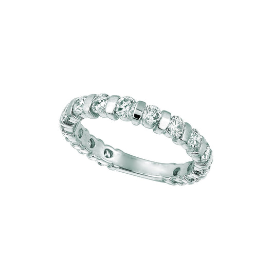 Fascia Dell'Eternità Con Genuino Diamanti Rotondi 1.50 Carati In Oro Bianco 14K Novità