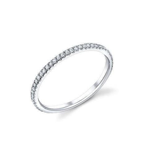 Fascia Dell'Eternità Con Vero Diamanti A Taglio Rotondo Da 2,50 Ct 14K Oro Bianco