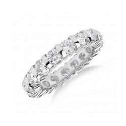 Fascia Di Fidanzamento Da Donna In Oro Bianco 14K Con Genuino Diamante Taglio Brillante Da 2,40 Ct