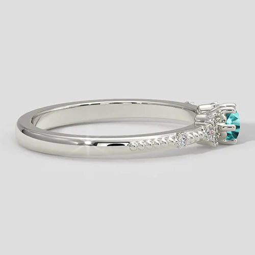 Fascia Milgrain con tormalina Paraiba e diamanti