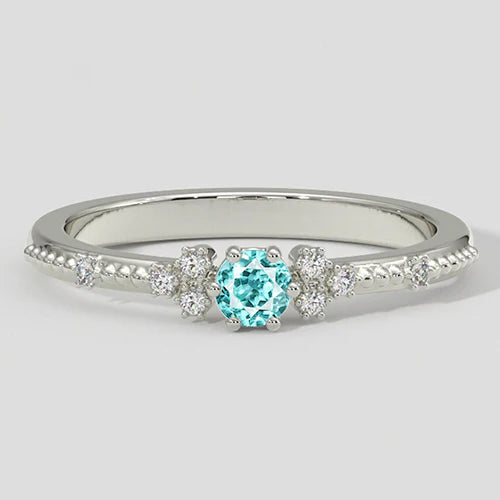 Fascia Milgrain con tormalina Paraiba e diamanti