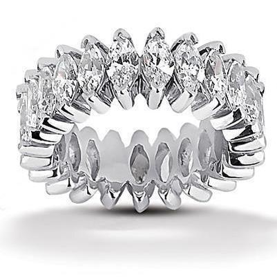 Fascia Per L'Eternità Con Genuino Diamanti Taglio Marquise, 4,60 Ct, Gioielli Novità