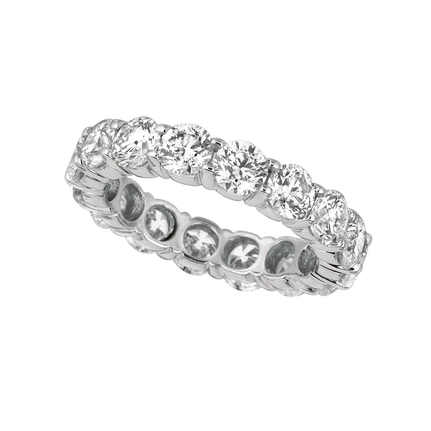 Fascia Dell'Eternità Con Naturale Diamanti Rotondi 4.80 Carati In Oro Bianco 14K